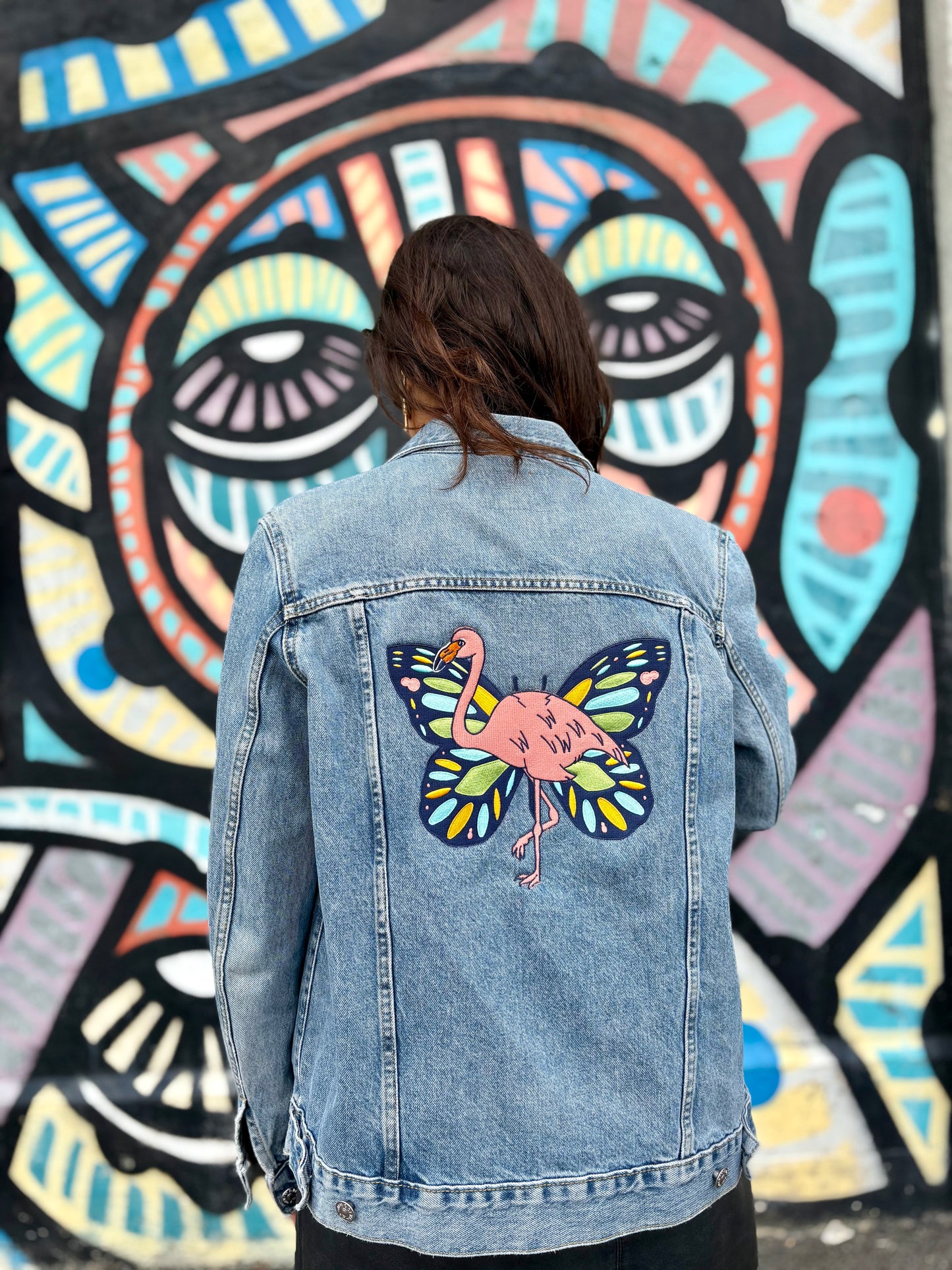 Veste En jean : bird-tterfly effect M