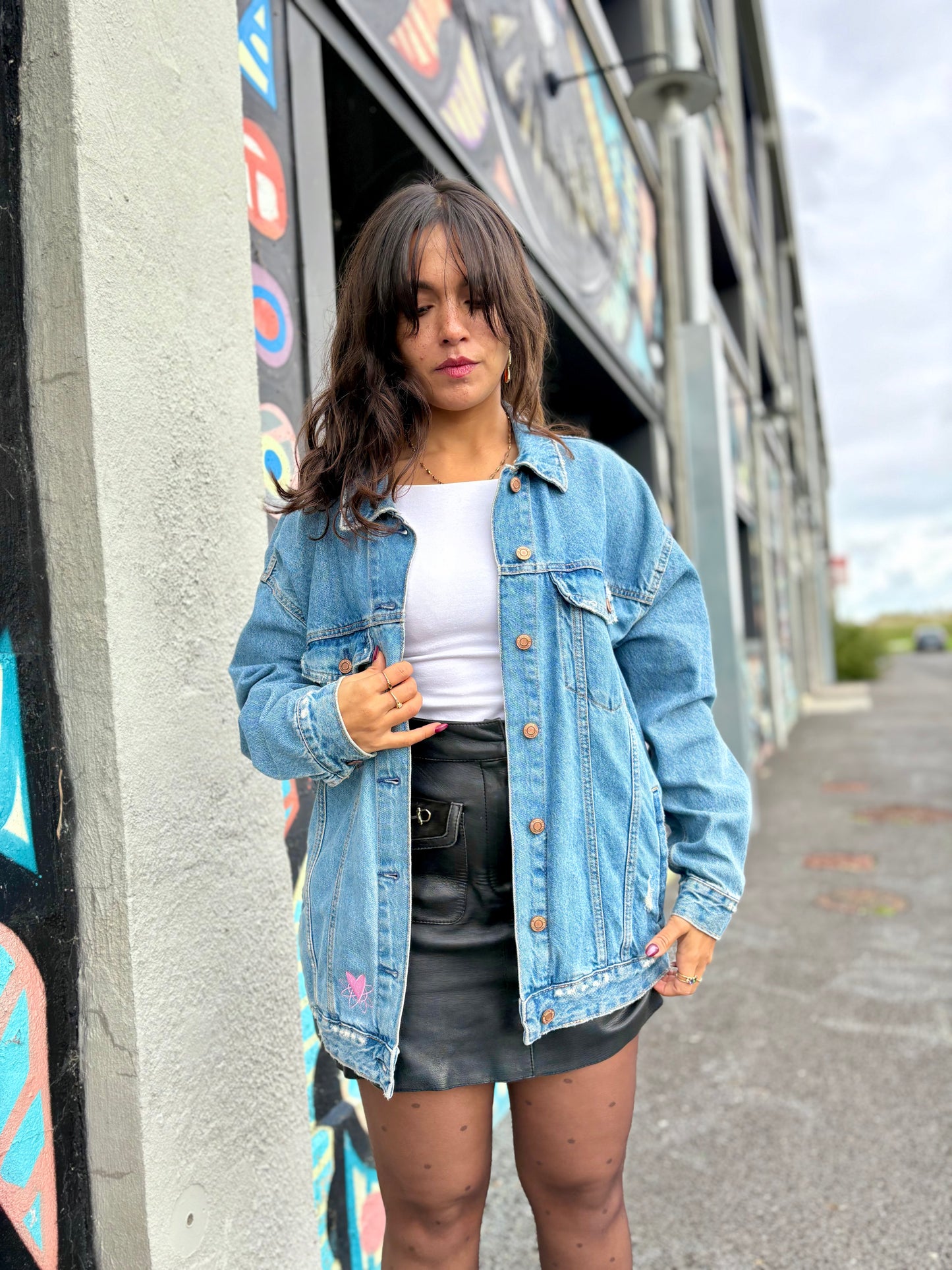 Veste En jean : bird-tterfly effect M